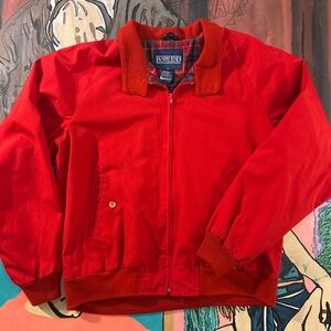 Vintage Lands' End Red Plaid Lined Jacket